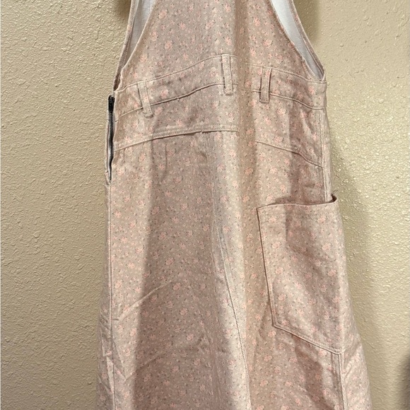 Women's oversized Denim Oatmeal Floral patchwork Overall maxi dress NEW - Picture 16 of 17